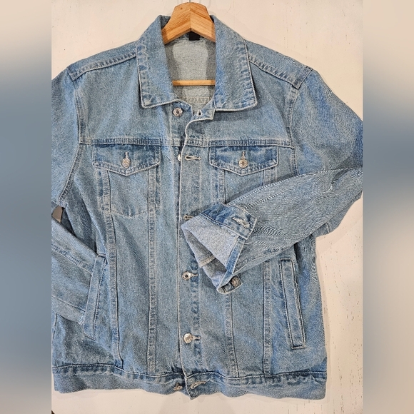 Retro 80s 90s Light Blue Denim Jean Jacket. Size Men's Small. Casual - Picture 8 of 12